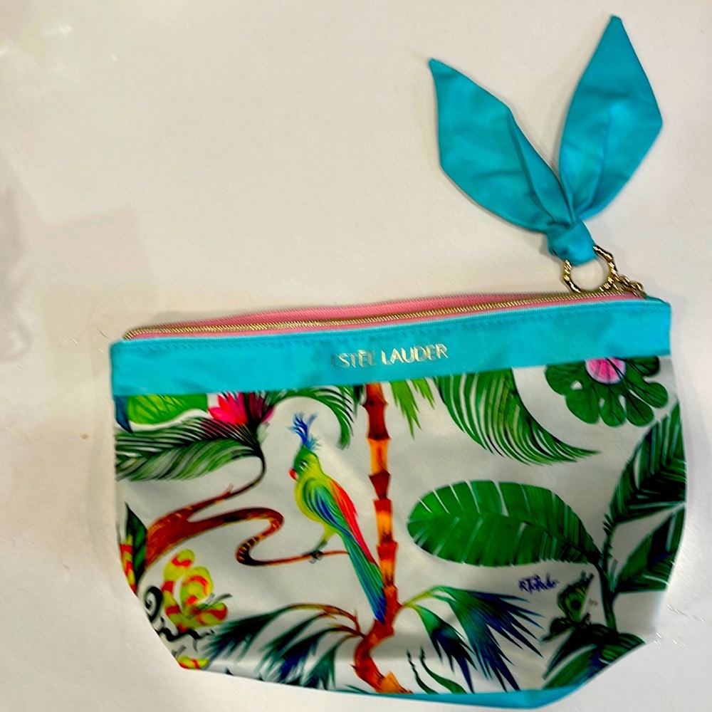 Tropical Estēe Lauder cosmetic bag